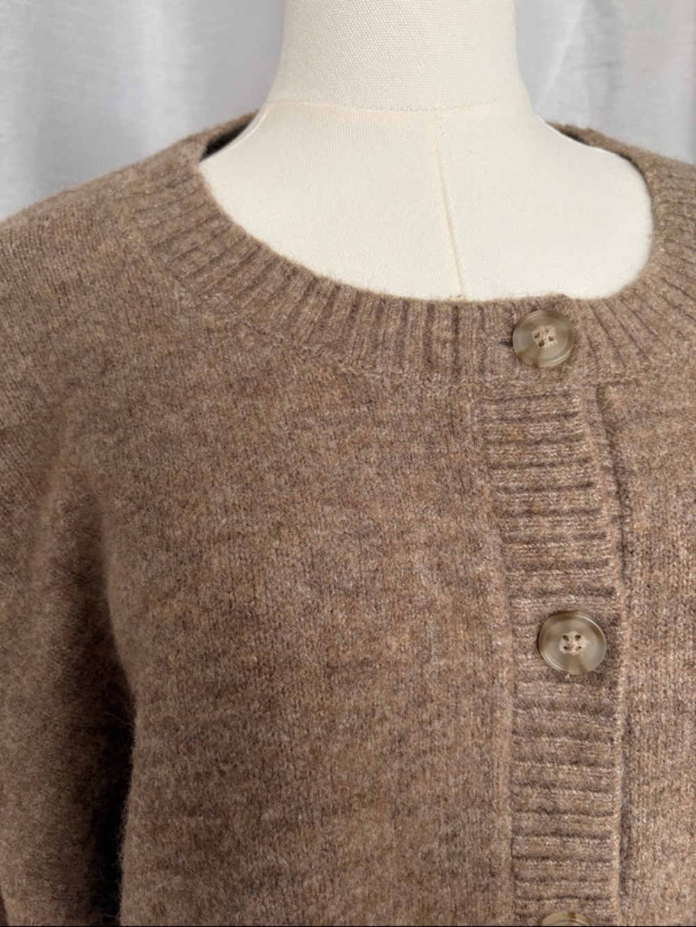 Reitmans Taupe Relaxed V-Neck Button Cardigan - Picture 4 of 7